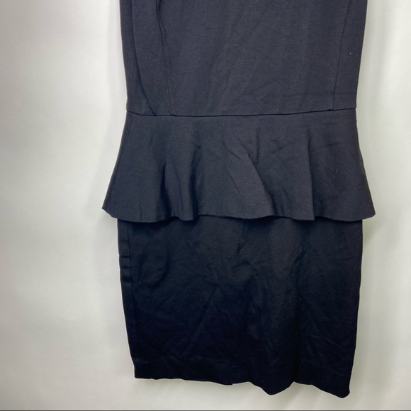 Banana Republic Size 4 Black Sleeveless Ponte Thick Stretch Knit Peplum Dress - Picture 4 of 8